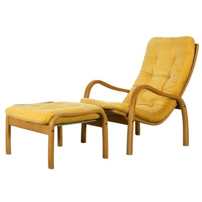 Set of Scandinavian Modern Lounge Chair and Ottoman by Yngve - Main Image