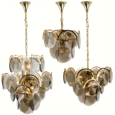 Large Smoked Glass And Brass, Are Brass Chandeliers Out Of Style