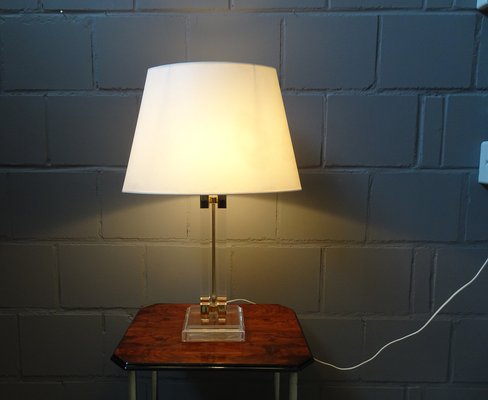 Acrylic Glass Table Lamp With Golden Details 1970s For At Pamono Acrylic Glass Table Lamp With Golden, Microsun Floor Lamps