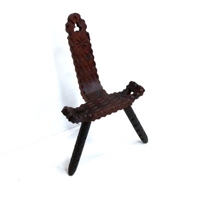Spanish Brutalist Wooden Chair, 1960s for sale at Pamono