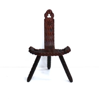 Spanish Brutalist Wooden Chair, 1960s for sale at Pamono