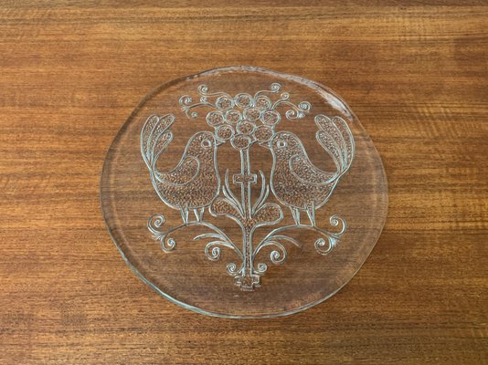 Mid-Century Swedish Glass Plate from Kosta Boda for sale at Pamono