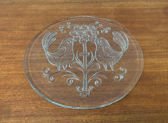 Mid-Century Swedish Glass Plate from Kosta Boda for sale at Pamono