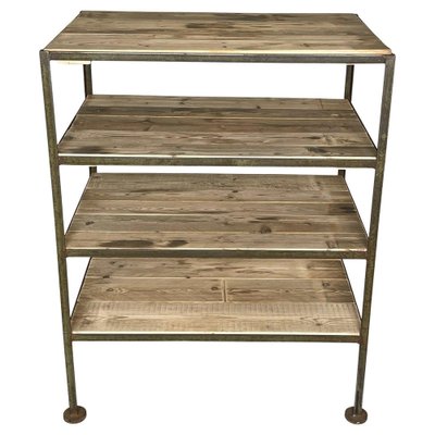 612.Antique Iron Shelf Indonesia 木製ラック・ウッドラック