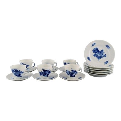 Blue Flower Braided Espresso Service for 6 People from Royal