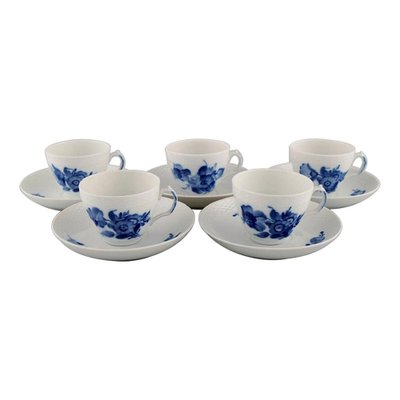 Blue Flower Braided Coffee Cups with Saucers from Royal Copenhagen