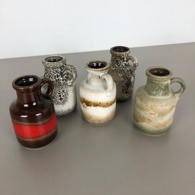 Vintage 414-16 Pottery Fat Lava Vases from Scheurich, Germany, Set
