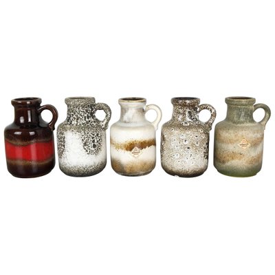 Vintage 414-16 Pottery Fat Lava Vases from Scheurich, Germany, Set