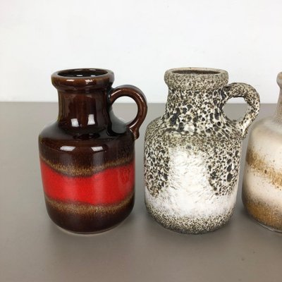 Vintage 414-16 Pottery Fat Lava Vases from Scheurich, Germany, Set