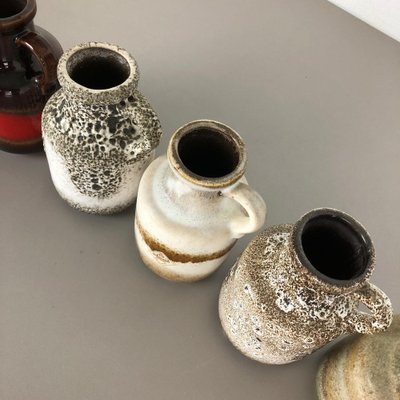 Vintage 414-16 Pottery Fat Lava Vases from Scheurich, Germany, Set