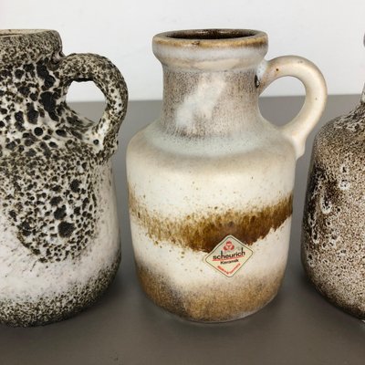 Vintage 414-16 Pottery Fat Lava Vases from Scheurich, Germany, Set