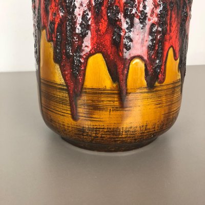 Large Multi-Colored Fat Lava Ceramic Vase from Scheurich, 1970s 