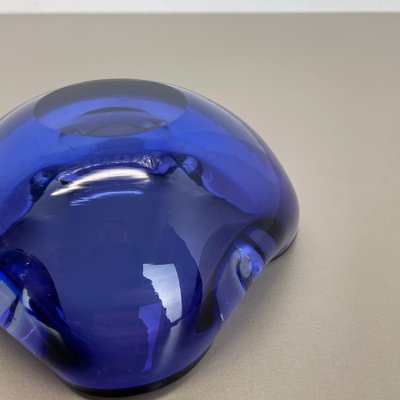Heavy Blue Murano Glass Shell Bowl or Ashtray, Italy, 1970s for