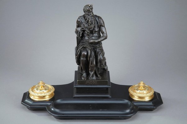 モコネル様　1本 19th Century Napoleon III Marble Inkwell After Michelangelo's