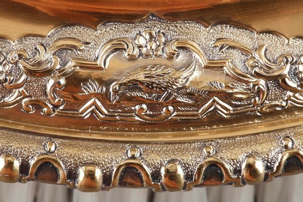 Mid Century Floral Motif Brass Desk Organizer Vintage Engraved Brass Vanity Vessel & Ring Dish Set