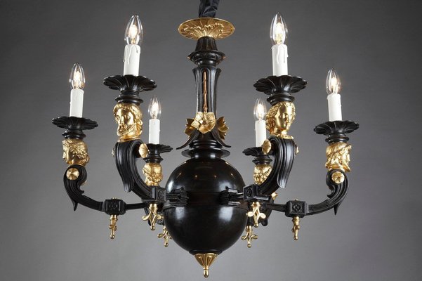 Antique Restoration Six Light Bronze Chandelier For At Pamono Antique Restoration Six Light Bronze, Vintage Chandelier Restoration