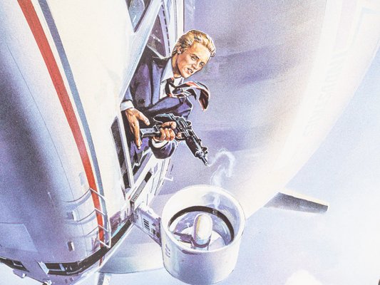 A View to a Kill Starring Roger Moore, Film Poster, Framed for