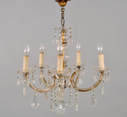 Maria Theresa 5 Light Chandelier With, Crystal Real Candle Chandelier Lighting