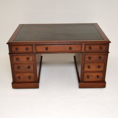 Victorian Style Leather Top Desk For, Desk Leather Top