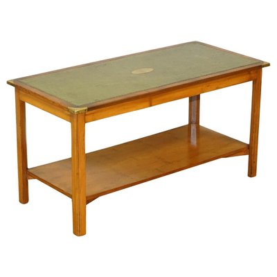 Military Campaign Yew Wood Coffee Table, Six Foot Coffee Table