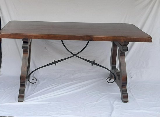 Rustic wood and wrought outlet iron coffee table