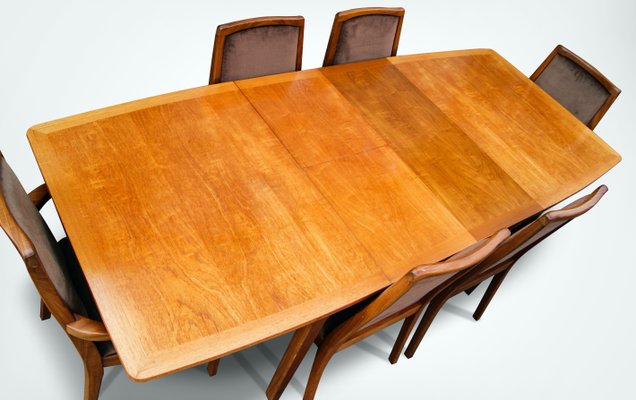 Mid Century Teak Extendable Dining, Modern Extending Dining Table And 6 Chairs