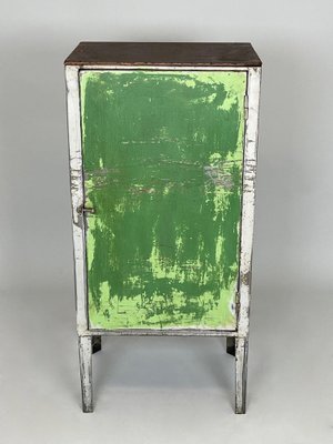 Vintage industrial metal sale cabinet