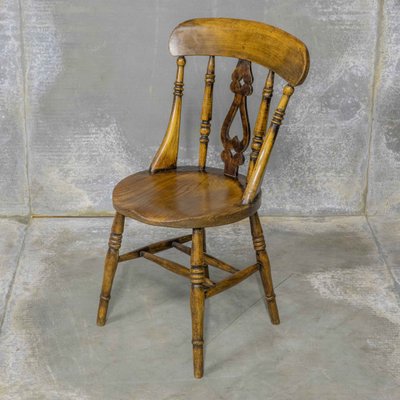 Victorian Elm and Beech Kitchen Chairs Set of 4 for sale at Pamono