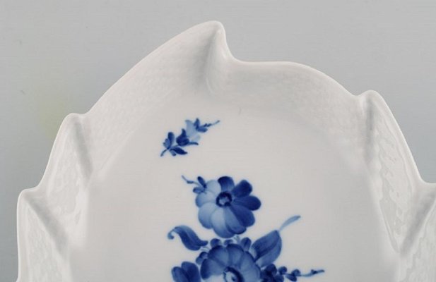 Blue Flower Braided Leaf-Shaped Bowl from Royal Copenhagen