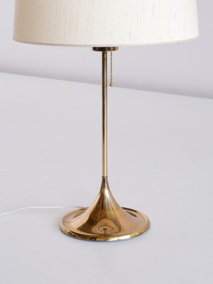 B-024 Brass Table Lamp with Beige Silk Shade from Bergboms, Sweden, 1960s  for sale at Pamono