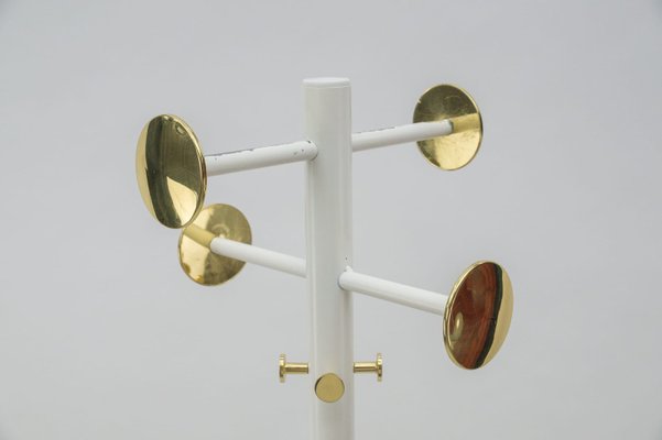 Italian Hollywood Regency Brass Floor Coat Rack, 1980s for sale at Pamono