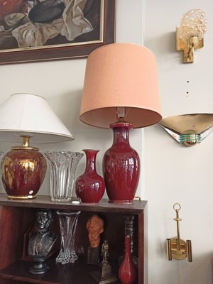Dark Red Ceramic Lamp