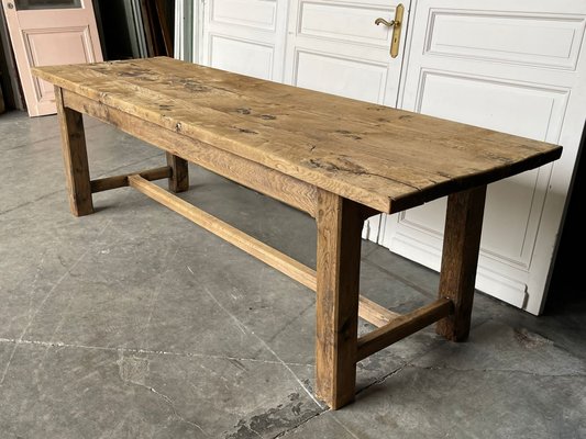 Large 19th Century Rustic Oak Farmhouse, Rustic Farmhouse Dining Table With Bench