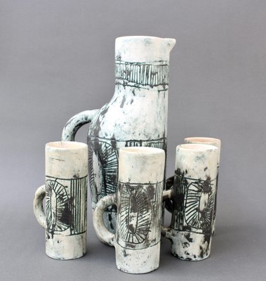 with Vase (1920-1995) BLIN Jacques Blinジャックブランフランス陶器1950 Jacques lions Circa ceramic. Glazed - 工芸品