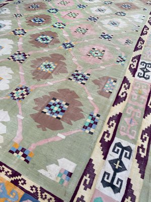 Large Indian Dhurrie Flat Woven Rug For