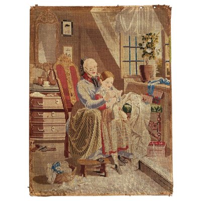 Antique French Fine Needlepoint Tapestry for sale at Pamono