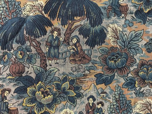 French Chinoiserie Woven Jacquard Tapestry for sale at Pamono