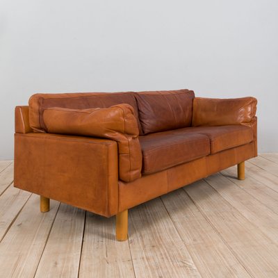 Vintage Danish Cognac Leather 2 5 Seat Sofa In The Style Of Jørgen Gammelgaard 1970s For At Pamono Vintage Danish Cognac Leather 2 5 Seat, Burnt Sienna Leather Sofa