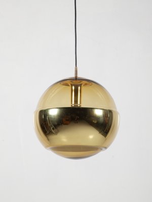 Vintage Brass Globe Pendant Lamp From, Glass Brass Sphere Chandelier