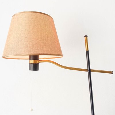 Undianuno Wood Floor Lamp 1950s, Wooden Floor Lamp With Table Attached To Wall