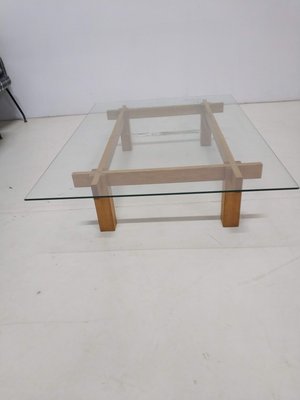 Large Coffee Table In Wood Glass For, Large Wood And Glass Coffee Table