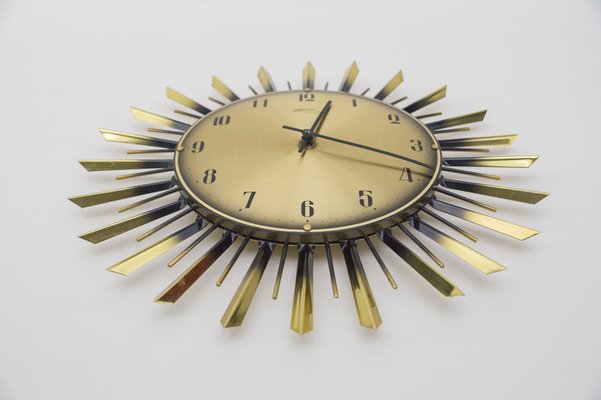 Sunburst Wall Clock from Atlanta Electric, Germany, 1960s