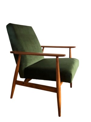 Green armchair with footstool sale