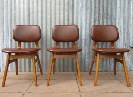 Dutch Mid Century Vinyl Dining Chairs Set Of 3 Dutch Mid Century Vinyl Dining Chairs Set Of 3