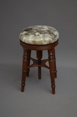 A Regency Reeded Leg Mahogany Revolving Stool A Regency Reeded Leg Mahogany Revolving Stool