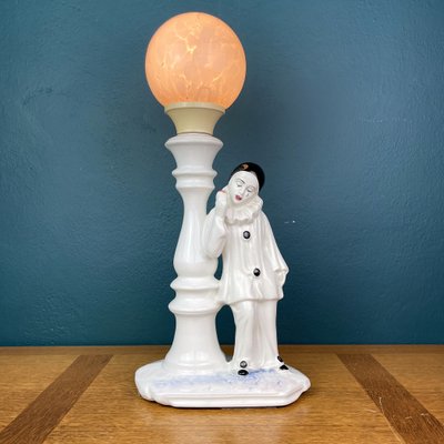 Mid-Century White Ceramic Perriot Table Lamp, 1960s for sale