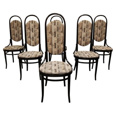 Vintage Thonet Style Bentwood High Back, High Back Dining Room Chairs Set Of 6
