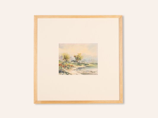 On The Shore, Watercolor On Paper, Framed For Sale At Pamono
