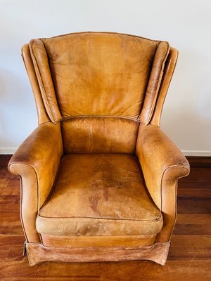 Brown Leather Club Chair From Crearte, Tan Leather Club Chair