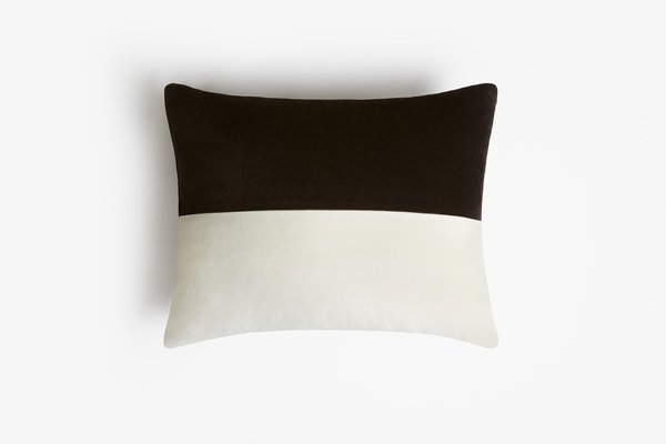 Double Horizontal Black and White Velvet Pillow from LO Decor